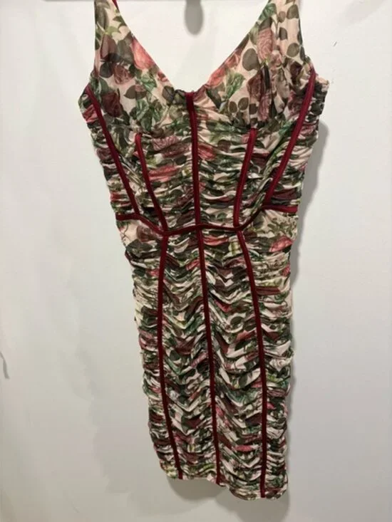 HOUSE OF CB - SABLE -Vintage Floral Ruched Corset Dress - Picture 4 of 12